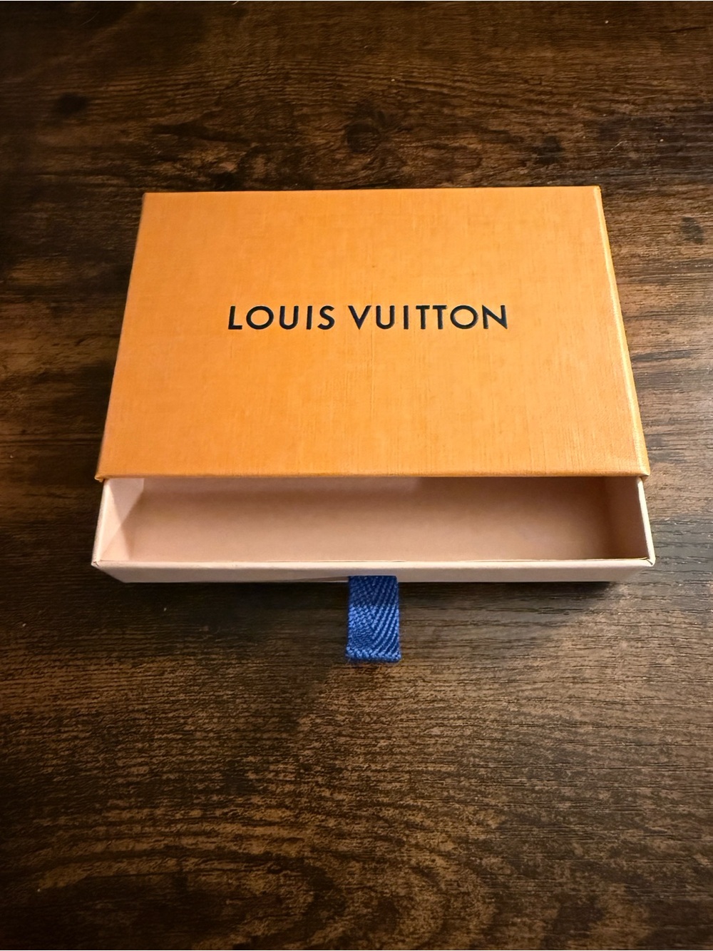 Louis Vuitton small Orange Gift Box Drawer with Blue Pull